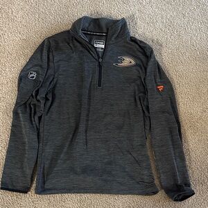 Anaheim Ducks Fanatics Grey Quarter-Zip Jacket